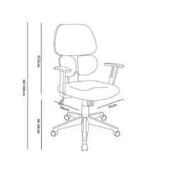 SILLA Q-CONNECT OFICINA ANCONA MALLA BASE METALICA ALT MAX 1110 ANC 660 PROF 590 RUEDAS PREMIUM COLOR NEGRO