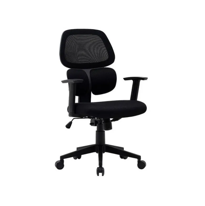 SILLA Q-CONNECT OFICINA ANCONA MALLA BASE METALICA ALT MAX 1110 ANC 660 PROF 590 RUEDAS PREMIUM COLOR NEGRO