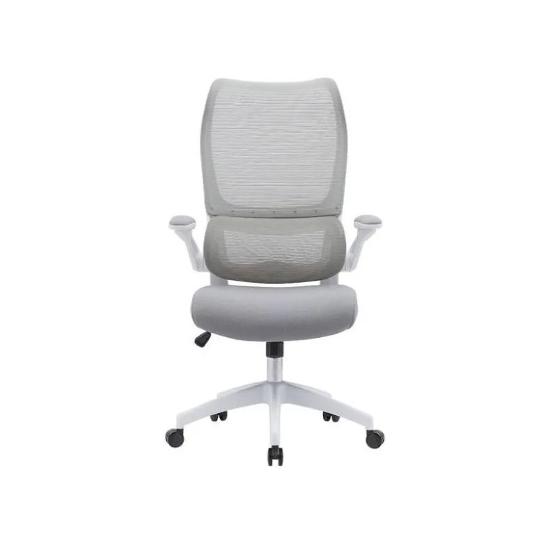 SILLA Q-CONNECT OFICINA CATANIA MALLA ALT MAX 1230 MM ANC 510 MM PROF 490 MM RUEDAS PREMIUM COLOR GRIS BLANCO