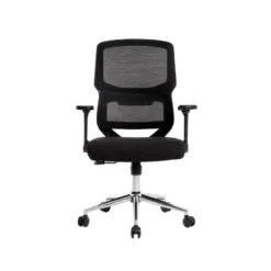 SILLA Q-CONNECT OFICINA LUCCA MALLA BASE METALICA ALT MAX 1090 ANC 700 PROF 650 RUEDAS PREMIUM COLOR NEGRO