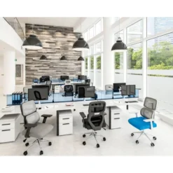 SILLA Q-CONNECT OFICINA LUCCA MALLA BASE METALICA ALT MAX 1090 ANC 700 PROF 650 RUEDAS PREMIUM COLOR NEGRO