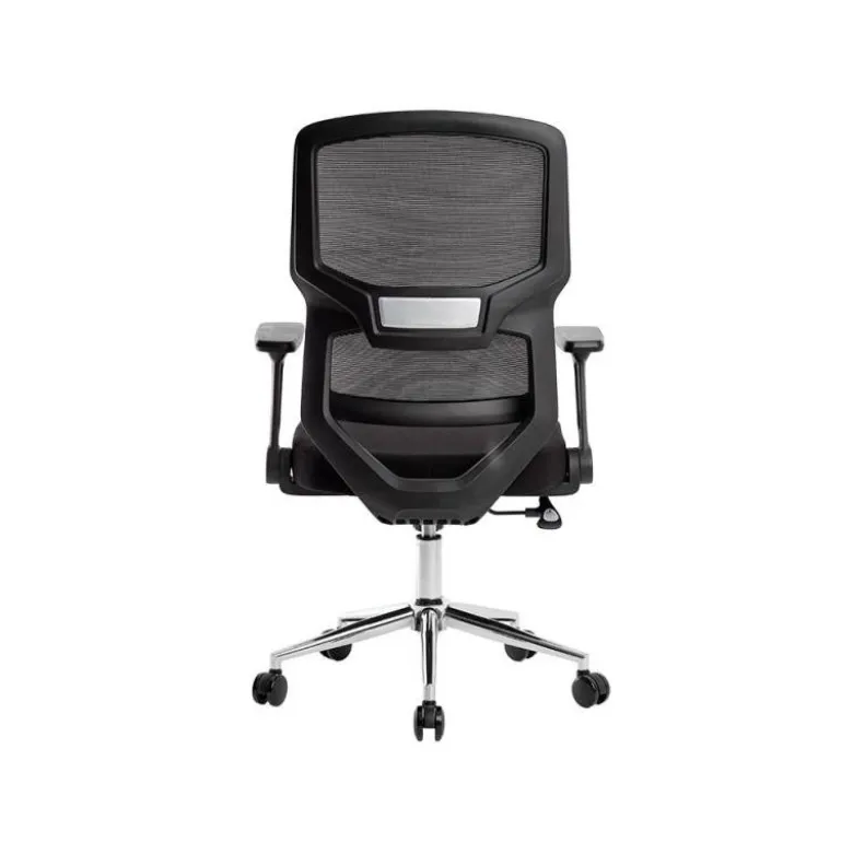 SILLA Q-CONNECT OFICINA LUCCA MALLA BASE METALICA ALT MAX 1090 ANC 700 PROF 650 RUEDAS PREMIUM COLOR NEGRO