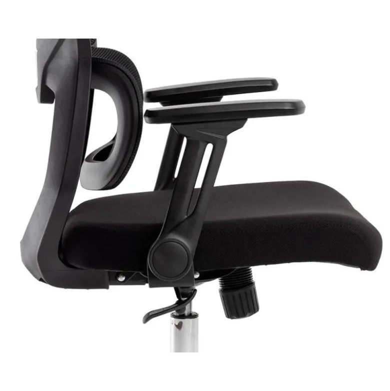 SILLA Q-CONNECT OFICINA LUCCA MALLA BASE METALICA ALT MAX 1090 ANC 700 PROF 650 RUEDAS PREMIUM COLOR NEGRO