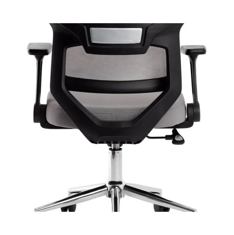 SILLA Q-CONNECT OFICINA LUCCA MALLA BASE METALICA ALT MAX 1090 ANC 700 PROF 650 RUEDAS PREMIUM COLOR NEGRO GRIS