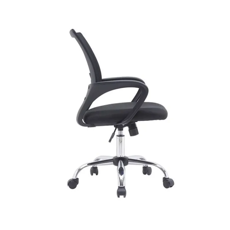 SILLA Q-CONNECT OFICINA SIENA MALLA BASE METALICA ALT MAX 1000 ANC 560 PROF 570 RUEDAS PREMIUM COLOR NEGRO