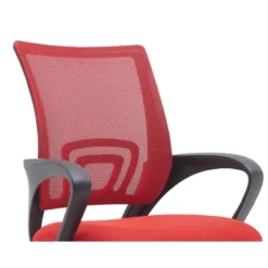 SILLA Q-CONNECT OFICINA SIENA MALLA BASE METALICA ALT MAX 1000 ANC 560 PROF 570 RUEDAS PREMIUM COLOR NEGRO ROJO