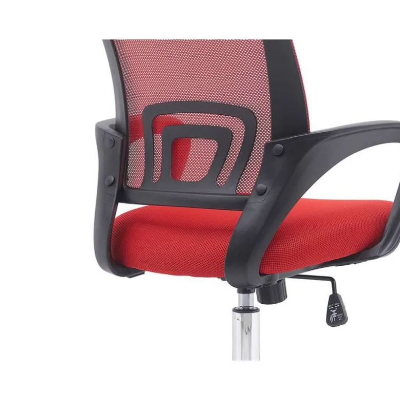 SILLA Q-CONNECT OFICINA SIENA MALLA BASE METALICA ALT MAX 1000 ANC 560 PROF 570 RUEDAS PREMIUM COLOR NEGRO ROJO