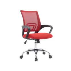 SILLA Q-CONNECT OFICINA SIENA MALLA BASE METALICA ALT MAX 1000 ANC 560 PROF 570 RUEDAS PREMIUM COLOR NEGRO ROJO