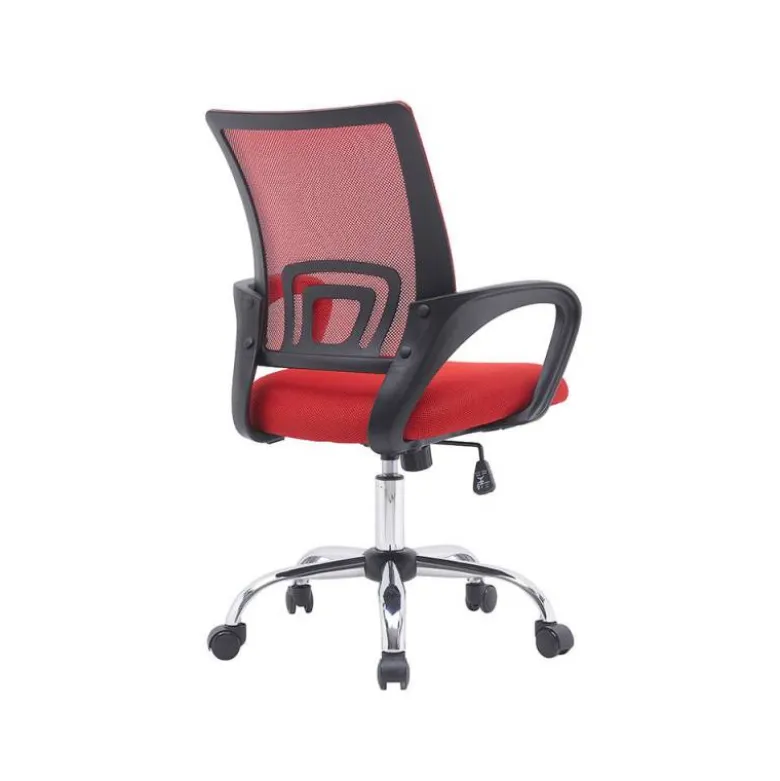 SILLA Q-CONNECT OFICINA SIENA MALLA BASE METALICA ALT MAX 1000 ANC 560 PROF 570 RUEDAS PREMIUM COLOR NEGRO ROJO