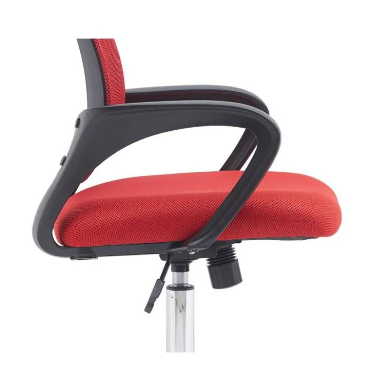 SILLA Q-CONNECT OFICINA SIENA MALLA BASE METALICA ALT MAX 1000 ANC 560 PROF 570 RUEDAS PREMIUM COLOR NEGRO ROJO