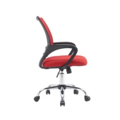 SILLA Q-CONNECT OFICINA SIENA MALLA BASE METALICA ALT MAX 1000 ANC 560 PROF 570 RUEDAS PREMIUM COLOR NEGRO ROJO