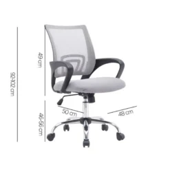 SILLA Q-CONNECT OFICINA SIENA MALLA BASE METALICA ALT MAX 1000 ANC 560 PROF 570 RUEDAS PREMIUM COLOR BLANCO GRIS