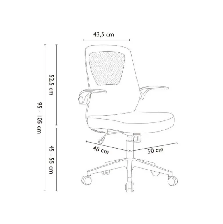 SILLA Q-CONNECT OFICINA TERNI MALLA ALT MAX 1050 MM ANC 500 MM PROF 480 MM COLOR GRIS CUERPO NEGRO
