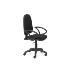 SILLA ROCADA CON BRAZOS COLOR NEGRO DIAMETRO BASE 610 MM RESPALDO DE 490 MM X 420 MM