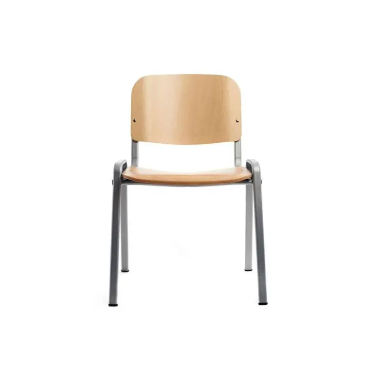 SILLA ROCADA CONFIDENTE ESTRUCTURA METALICA ASIENTO Y RESPALDO MADERA NATURAL 570X410X810 MM