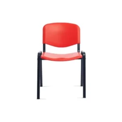 SILLA ROCADA CONFIDENTE ESTRUCTURA METALICA RESPALDO Y ASIENTO EN POLIMERO COLOR ROJO