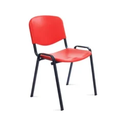 SILLA ROCADA CONFIDENTE ESTRUCTURA METALICA RESPALDO Y ASIENTO EN POLIMERO COLOR ROJO