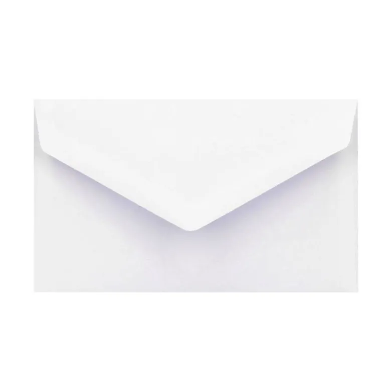 SOBRE LIDERPAPEL BLANCO CON FONDO 95X162 MM ENGOMADO SOLAPA DE PICO PAQUETE DE 25 UNIDADES