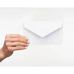 SOBRE LIDERPAPEL BLANCO CON FONDO 95X162 MM ENGOMADO SOLAPA DE PICO PAQUETE DE 25 UNIDADES