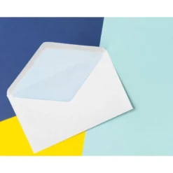 SOBRE LIDERPAPEL BLANCO CON FONDO 95X162 MM ENGOMADO SOLAPA DE PICO PAQUETE DE 25 UNIDADES
