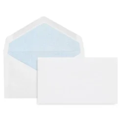 SOBRE LIDERPAPEL BLANCO CON FONDO 95X162 MM ENGOMADO SOLAPA DE PICO PAQUETE DE 25 UNIDADES