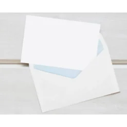 SOBRE LIDERPAPEL BLANCO CON FONDO 95X162 MM ENGOMADO SOLAPA DE PICO PAQUETE DE 25 UNIDADES