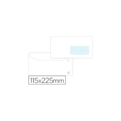 Sobre liderpapel blanco 115x225 mm, 500 unidades, ventana derecha trapezodial engomada papel offset 80gr
