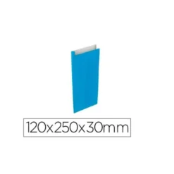 SOBRE PAPEL BASIKA CELULOSA CELESTE CON FUELLE XS 120X250X30 MM PAQUETE DE 25 UNIDADES