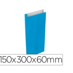 SOBRE PAPEL BASIKA CELULOSA CELESTE CON FUELLE S 150X300X60 MM PAQUETE DE 25 UNIDADES