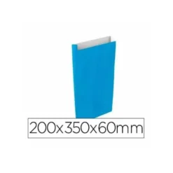 SOBRE PAPEL BASIKA CELULOSA CELESTE CON FUELLE M 200X350X60 MM PAQUETE DE 25 UNIDADES