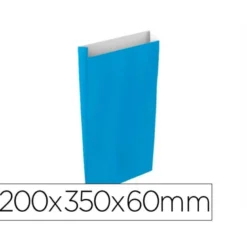 SOBRE PAPEL BASIKA CELULOSA CELESTE CON FUELLE M 200X350X60 MM PAQUETE DE 25 UNIDADES