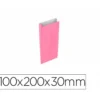 SOBRE PAPEL BASIKA CELULOSA ROSA CON FUELLE XXS 100X200X30 MM PAQUETE DE 25 UNIDADES
