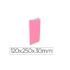 SOBRE PAPEL BASIKA CELULOSA ROSA CON FUELLE XS 120X250X30 MM PAQUETE DE 25 UNIDADES