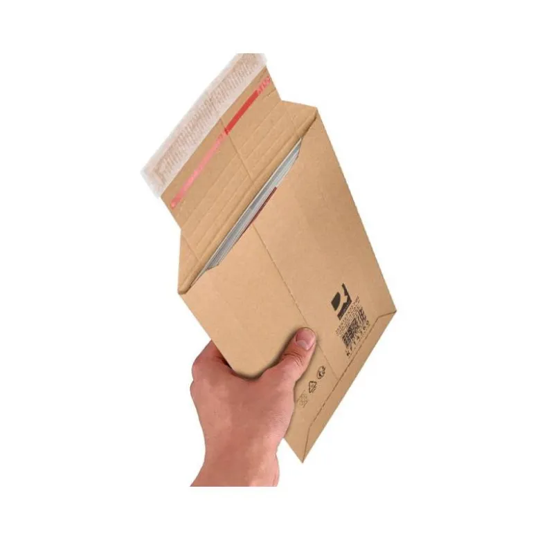 SOBRE PARA ENVIOS Q-CONNECT CARTON 100% RECICLADO Y RECICLABLE CIERRE AUTOADHESIVO252X167X72 MM COLOR KRAFT