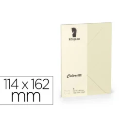 SOBRE ROSSLER COLORETTI C6 MINISTRO COLOR CREMA 114X162 MM PACK DE 5 UNIDADES
