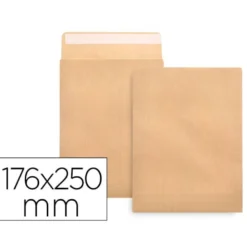 Sobres bolsa kraft N.14 B5 Liderpapel, 176x250mm