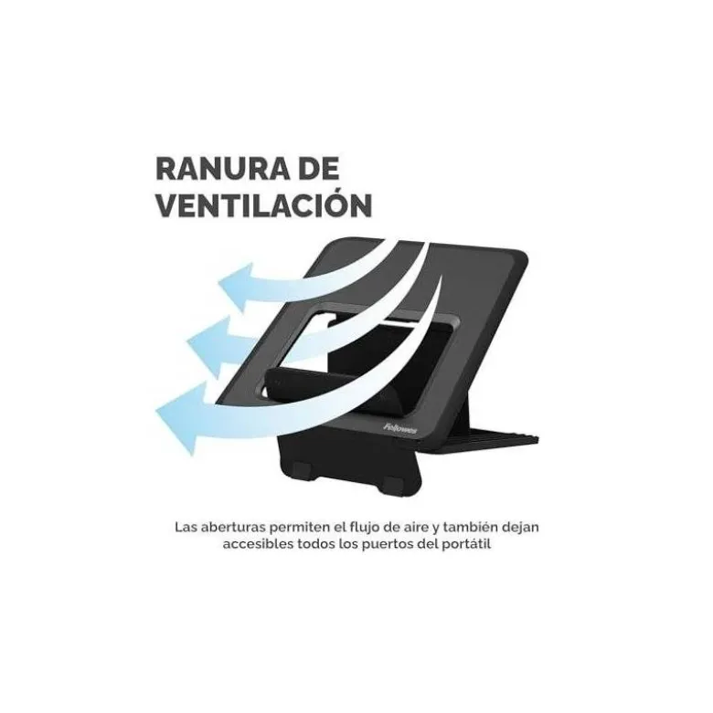 SOPORTE ELEVADOR FELLOWES BREYTA PARA PORTATIL 14" PLASTICO RECICLADO COLOR NEGRO 14X235X268 MM