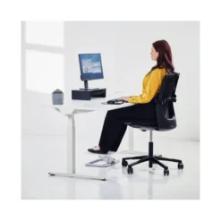 SOPORTE FELLOWES PARA MONITOR DESIGNER SUITES AJUSTABLE 3 ALTURAS CON BANDEJA NEGRO 406X111X244 MM HASTA 18 KG