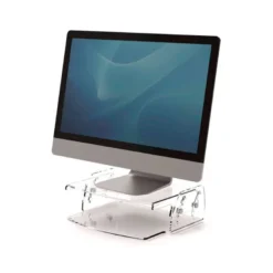 SOPORTE FELLOWES PARA MONITOR CLARITY AJUSTABLE 5 POSICIONES TRANSPARENTE 70X256X320 MM HASTA 15 KG