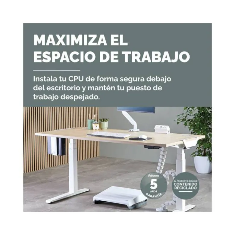 SOPORTE PARA CPU FELLOWES PARA USO DEBAJO MESA COLOR BLANCO