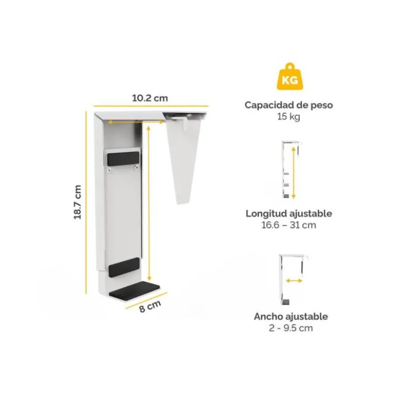 SOPORTE PARA CPU FELLOWES PARA USO DEBAJO MESA COLOR BLANCO