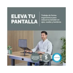 SOPORTE PARA PORTATIL FELLOWES ALUMINIA CON PEANA NEGRO 280X245X65 MM