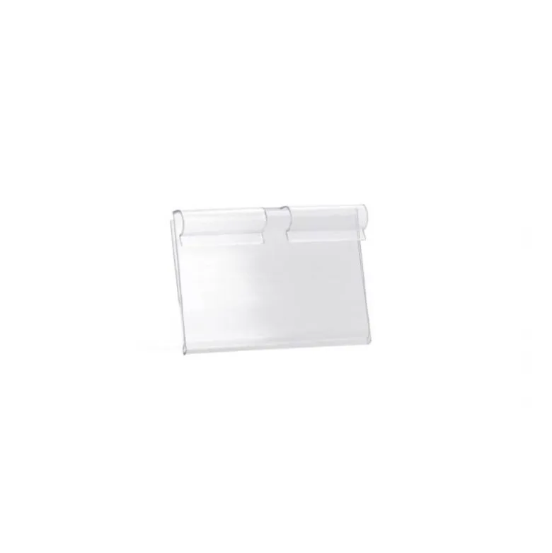 SOPORTE PORTAPRECIOS Q-CONNECT PARA GANCHOS EN T ETIQUETA 39X60MM TRANSPARENTE