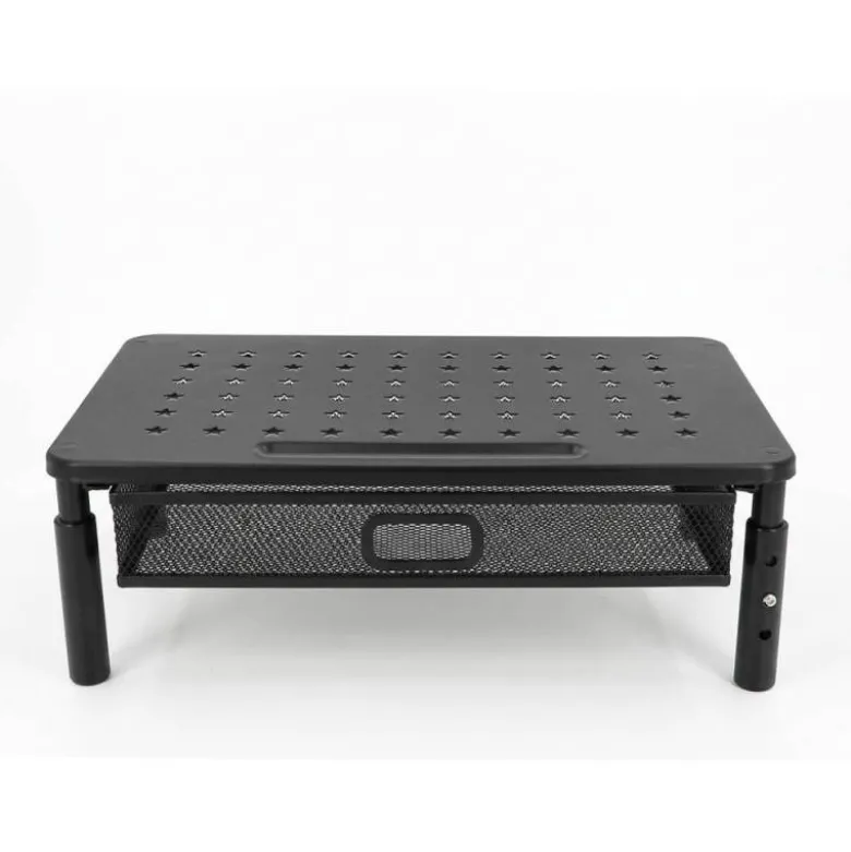 SOPORTE Q-CONNECT PARA MONITOR METALICO REGULABLE EN ALTURA CON CAJON Y DOS SOPORTES PARA MOVIL