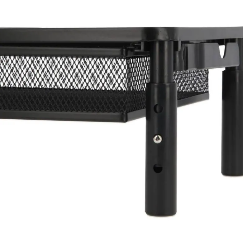 SOPORTE Q-CONNECT PARA MONITOR METALICO REGULABLE EN ALTURA CON CAJON Y DOS SOPORTES PARA MOVIL