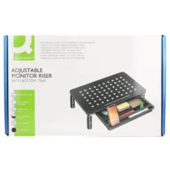 SOPORTE Q-CONNECT PARA MONITOR METALICO REGULABLE EN ALTURA CON BANDEJA 370X235X145 MM