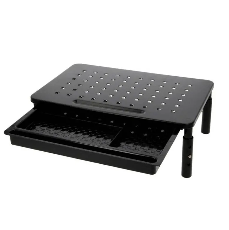 SOPORTE Q-CONNECT PARA MONITOR METALICO REGULABLE EN ALTURA CON BANDEJA 370X235X145 MM