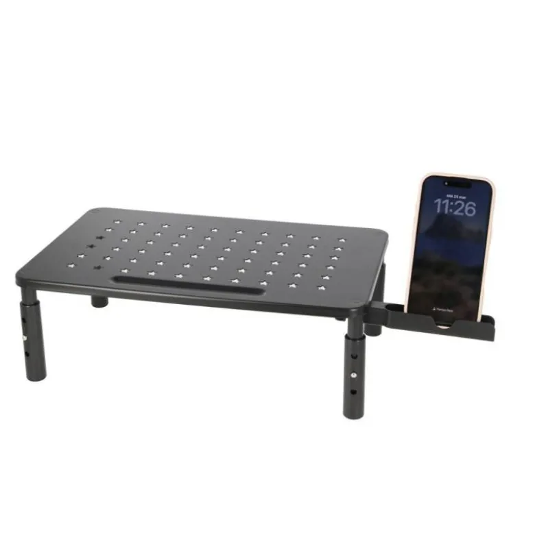 SOPORTE Q-CONNECT PARA MONITOR METALICO REGULABLE EN ALTURA CON SOPORTE PARA MOVIL 371X235X145 MM