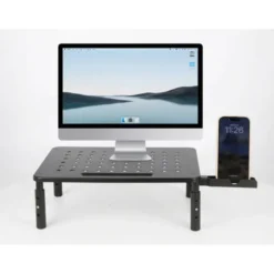 SOPORTE Q-CONNECT PARA MONITOR METALICO REGULABLE EN ALTURA CON SOPORTE PARA MOVIL 371X235X145 MM