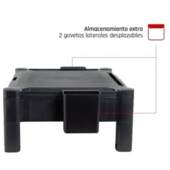 SOPORTE Q-CONNECT PARA MONITOR/IMPRESORA CON CAJON Y AJUSTABLE A DOS ALTURAS 10,3CM A 13,3CM COLOR NEGRO